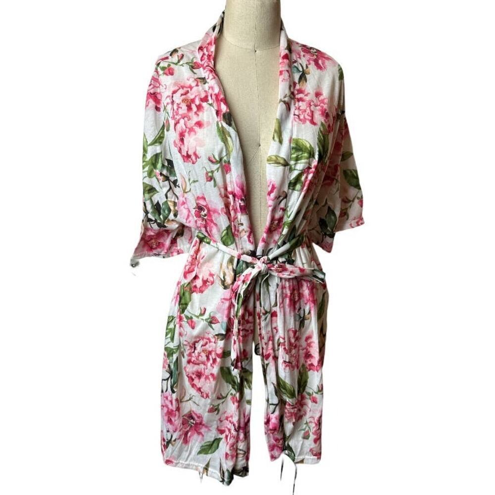 Show Me Your Mumu White Floral Print Robe Women's Size O/S